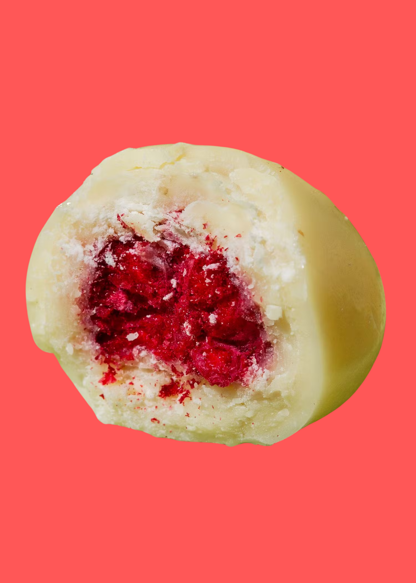 Gefriergetrocknete Himbeeren und Erdbeeren in Schokolade