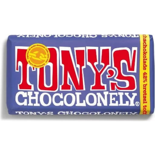 Tony's Chocolonely Vollmilchschokolade 42% Brezel Toffee, 180 g