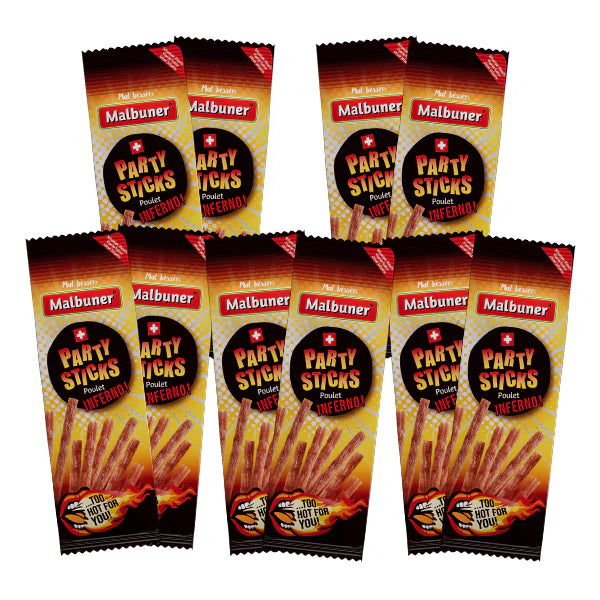 Malbuner Party Sticks Fan-Packung Poulet Inferno